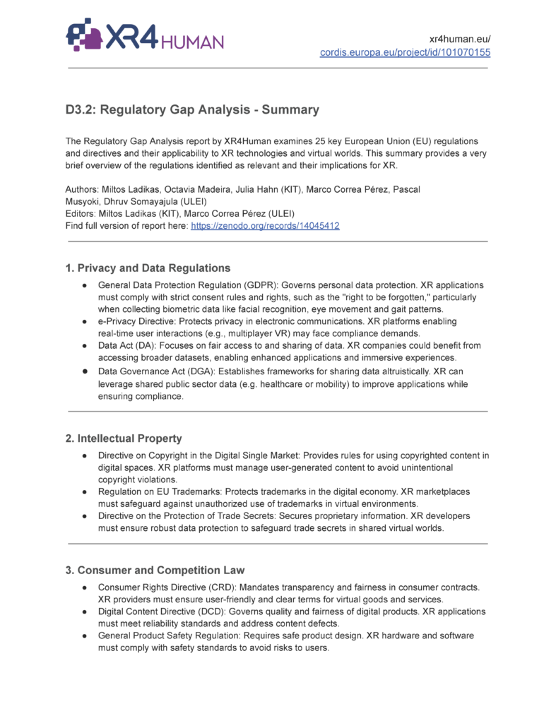 XR4HUMAN Regulatory Gap Analysis - 2 Pager_Page_1